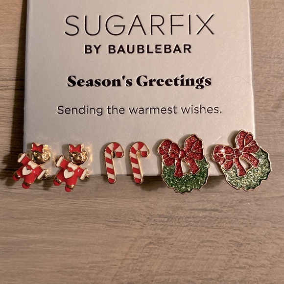 Sugarfix by BaubleBar Season's Greetings Earring Set 3 pairs - Picture 3 of 3